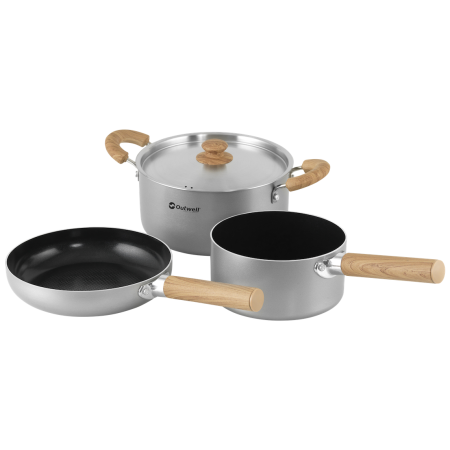 Комплект прибори Outwell Feast Ceramic Set L сребърен Black & Grey