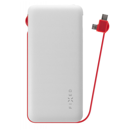 Външно зарядно устройство Fixed Zen 10 000 mAh - microUSB/USB-C бял