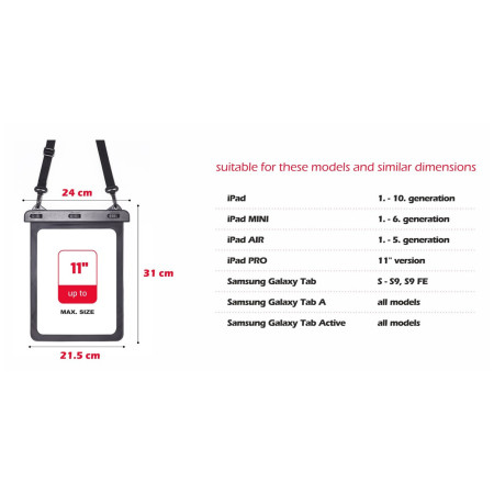 Водоустойчив калъф за таблет Swissten WATERPROOF CASE FOR TABLET 11"