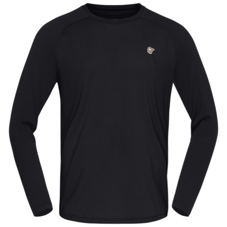 Функционална мъжка тениска Norrona femund pureUll Long Sleeve черен Caviar Black