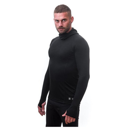 Мъжка тениска Sensor Merino DF с качулка