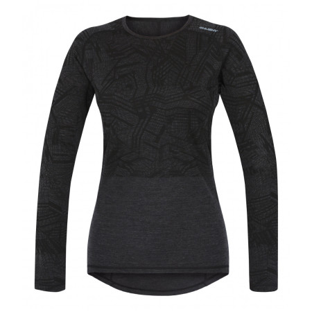Дамска функционална блуза Husky Merino 100 Дълъг ръкав L черен