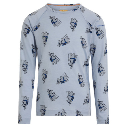 Детска функционална тениска Icebreaker Kids M 200 Oasis LS Crewe Bear Tour AOP светло син Zinc Blue/Aop