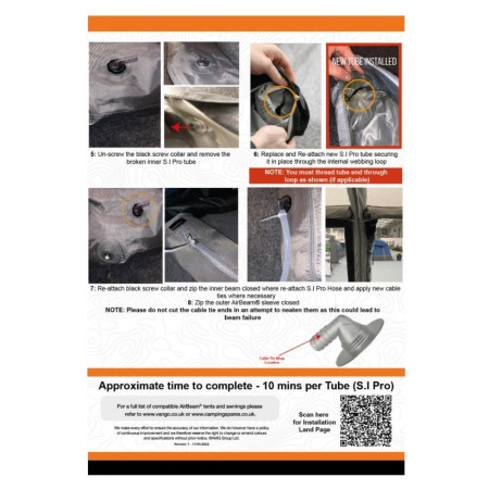 Вътрешна гума Vango Airspeed S.I Pro Tube 630 x 10 cm - AT338