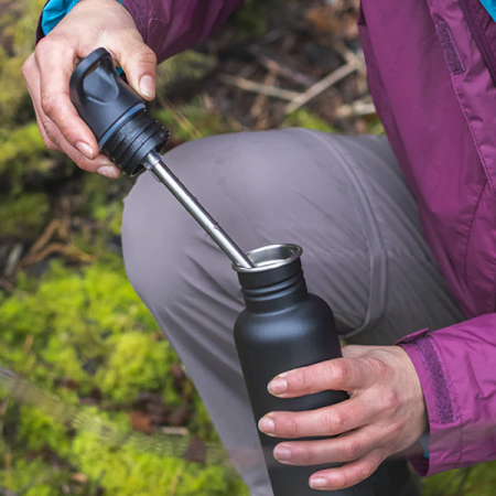 Капачка за спортни бутилки Klean Kanteen Flip Seal Sport Cap w/Straw (for Classic Bottles)