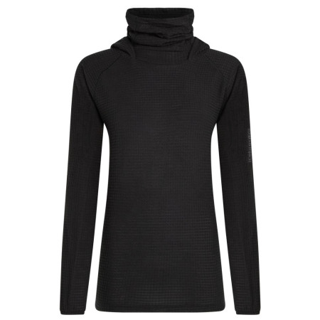 Дамски суитшърт Icebreaker Wom Mer 400 RealFleece Grid Pulover Hood черен Black