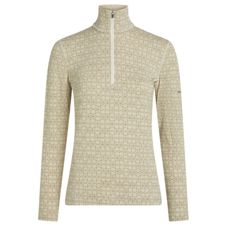 Дамска функционална блуза Icebreaker Women M 260 Tech Vertex LS HZ AlpGeo бежов / бял Undyed/Cumin/J