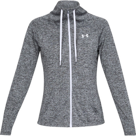Дамски суичър Under Armour Tech Twist FZ черен Black/White/MetallicSilver