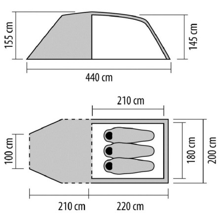 Палатка за 3 души Coleman Chimney Rock 3 Plus
