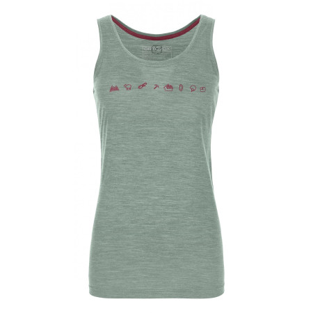 Дамска тениска без ръкав Ortovox 120 Cool Tec Icons Top W зелен GreenForrestBlend