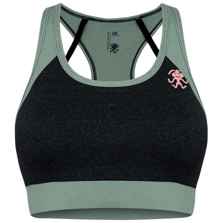 Спортен сутиен Rafiki Corona черен/зелен GraniteGreen