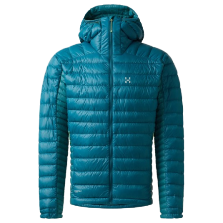 Мъжко яке Haglöfs L.I.M Down Hood II светло син Deep Teal/Mountain Teal