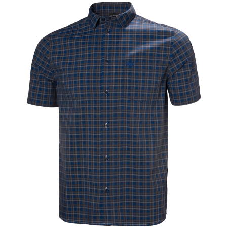 Мъжка риза Helly Hansen Fjord Qd Ss Shirt 2.0 тъмно син Navy Vika Micro Plaid
