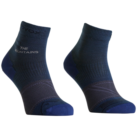 Мъжки мериносови чорапи Ortovox Alpine Light Quarter Socks M син/сив Blue Nunatak