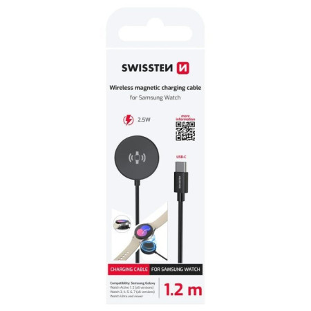 Кабел за зареждане и пренос на данни Swissten Wireless magnetic charging cable for Samsung Watch 1,2 m