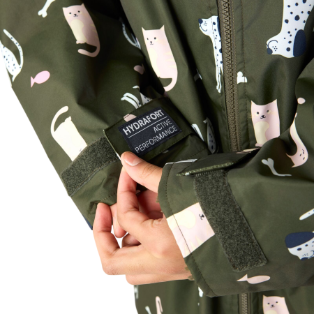 Детски дъждобран Regatta Junior Changing Robe Dark Khaki Cat Dog