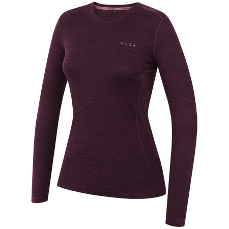 Дамска тениска MOOA MerinoSilk 160 long тъмно лилав dark purple melange