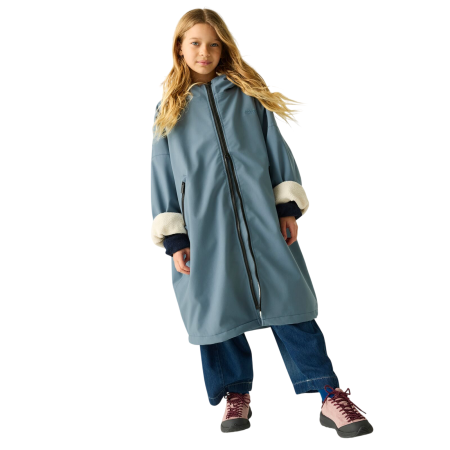 Детски дъждобран Regatta Junior Waterproof Changing Robe Pro Grey Mirage