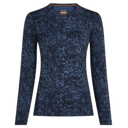 Дамска функционална блуза Icebreaker Women M 200 Oasis LS Crewe Moss BloomAOP син/черен Midnvy/Dawn/Aop