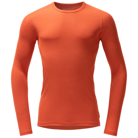 Функционална мъжка тениска Devold Adventure Merino 190 Shirt Man оранжев Brick