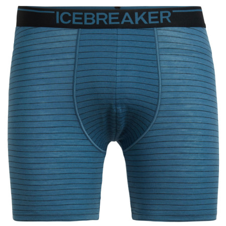 Мъжки боксерки Icebreaker Mens Anatomica Long Boxers син Thunder/Black/Stripe