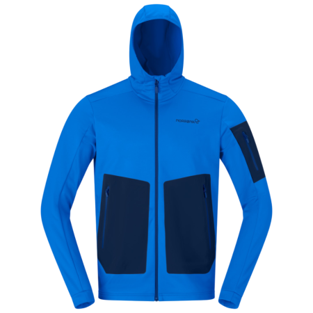 Функционален мъжки суитшърт Norrona falketind warm2 stretch Hood син Skydiver