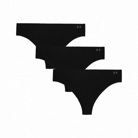 Дамски бикини Under Armour Pure Stretch No Show Thong - Solid 3Pk черен black