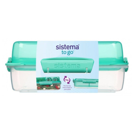 Кутия за храна Sistema Lunch Stack To Go Rectangle тюркоазен