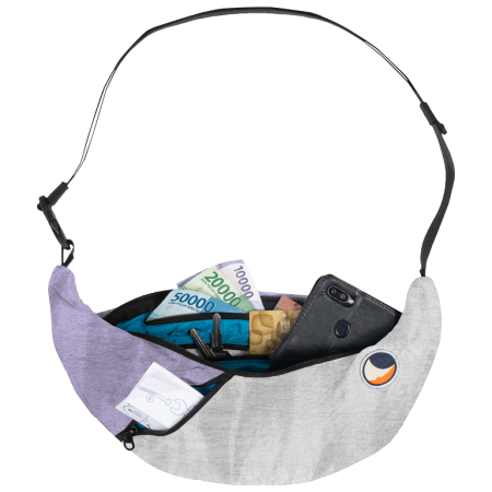 Чанта за кръста Ticket to the moon Upcycled Sling Bag сив-лилав Light Grey / Light Purple
