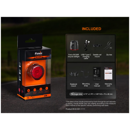 Задна мигаща светлина Fenix BC06R