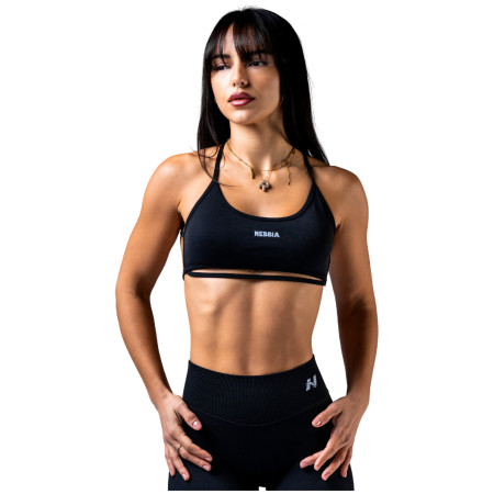 Спортен сутиен Nebbia Open-back sports Bra Power черен BLACK