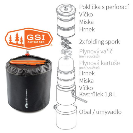 Комплект прибори GSI Outdoors Halulite Dualist HS