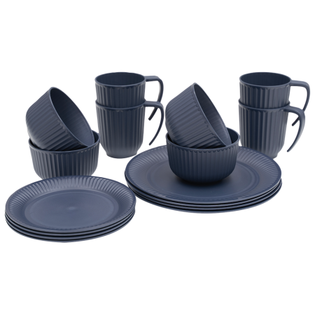 Комплект прибори Outwell Delish 4 Person Dinner Set тъмно син Navy Night