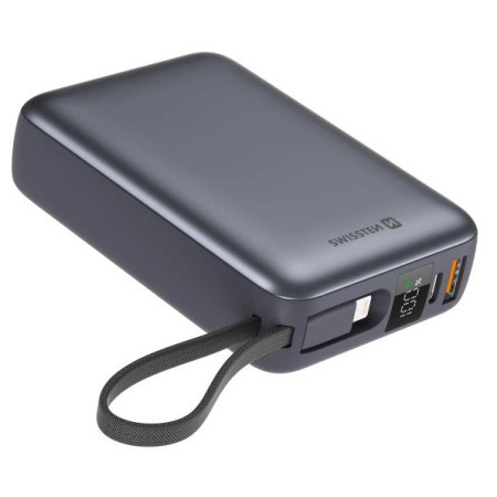 Външно зарядно устройство Swissten POWER BANK 20 000 mAh черен/сребърен