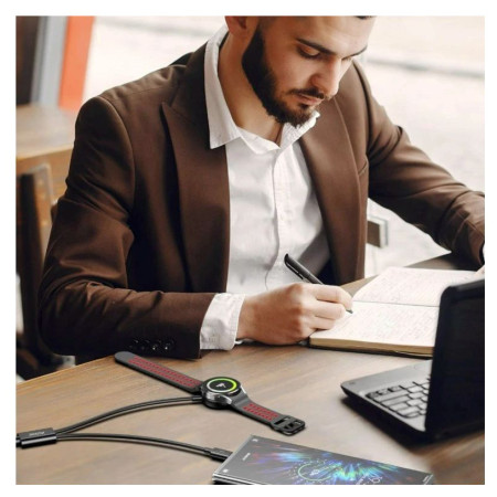 Кабел за зареждане и пренос на данни Swissten Wireless magnetic charging cable 2in1 for Samsung Watch + USB-C 1,2 m