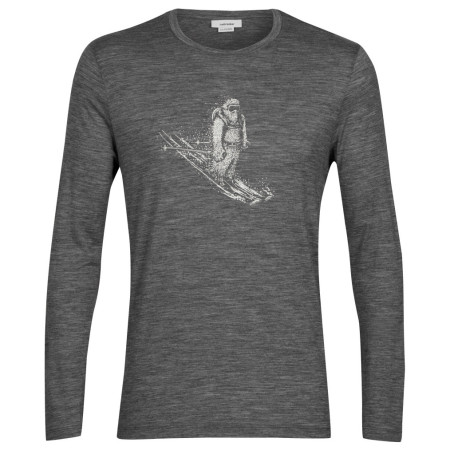 Мъжка тениска Icebreaker Tech Lite II LS Tee Skiing Yeti сив