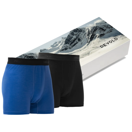 Мъжки функционални боксерки Devold Breeze Merino 150 Boxer Man 2Pk черен/син Black/Royal