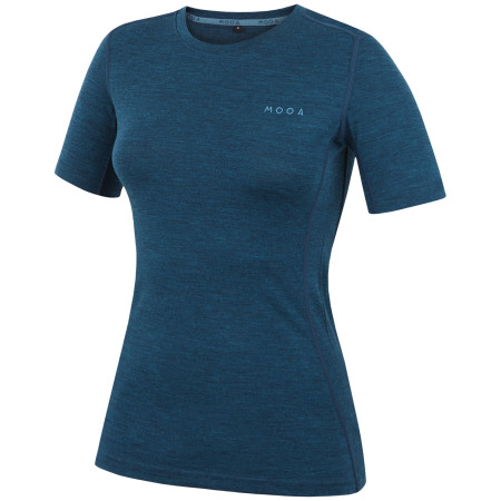 Дамска тениска MOOA MerinoSilk 160 short син lagoon blue melange