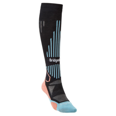 Дамски чорапи Bridgedale Ski Lightweight Women's черен Black/Coral/