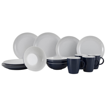 Комплект прибори Gimex Solid Line Blue/White 16 pcs син