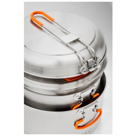 Комплект прибори GSI Outdoors Glacier Stainless Base Camper Medium