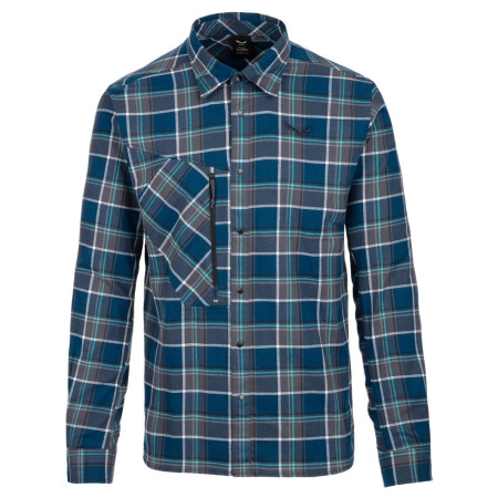 Мъжка риза Salewa Fanes Flannel 4 Pl M L/S Srt. синьо/бял MPoseid/Ombre/White