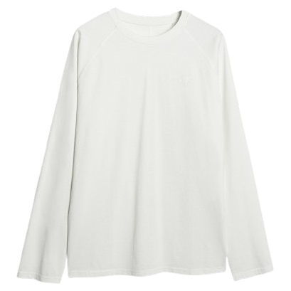 Мъжка тениска 4F Longsleeve M474 бял OFF WHITE