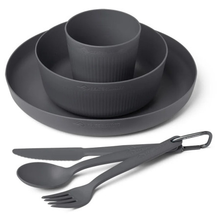Комплект за храна Sea to Summit Camp Dinnerware Set - 6 pcs сив Charcoal