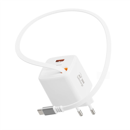 Адаптор Swissten SlideCharge Gan 30W, 1X USB-A 18W
