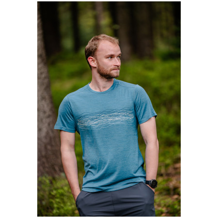 Мъжка тениска MOOA Merino Lyolite Waves 150 Short