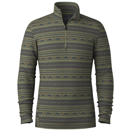 Функционална мъжка тениска Smartwool M Classic Thermal Merino Base Layer 1/4 Zip тъмна каки WINTER MOSS SUMMMIT SOUL