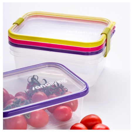 Кутия за храна Omada Sanaliving Box Set 3x 19x14x9cm/1,3L