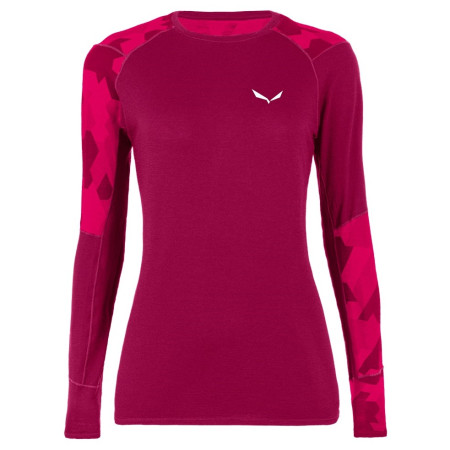Дамска тениска Salewa Cristallo Warm Amr W L/S Tee. червен RhodoRed