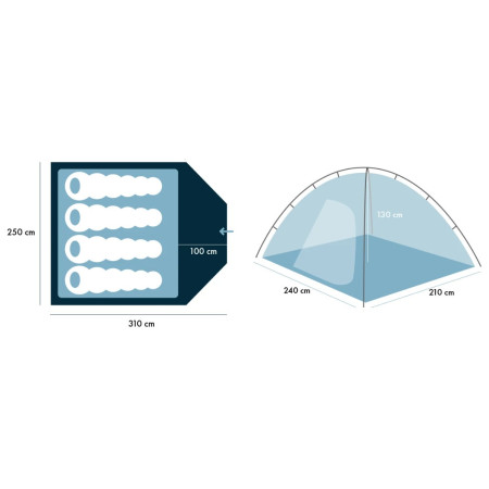 Палатка за 4 души Zulu Dome 4 Plus Black